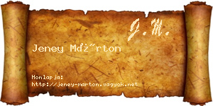 Jeney Márton névjegykártya