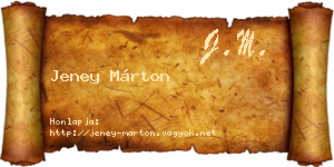 Jeney Márton névjegykártya