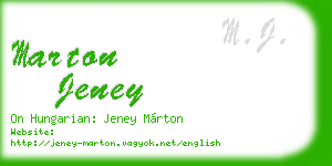 marton jeney business card