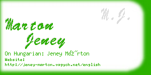 marton jeney business card